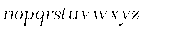 Castlon Light Slanted Font LOWERCASE