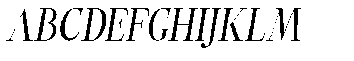 Castlon Medium Condensed Slanted Font UPPERCASE
