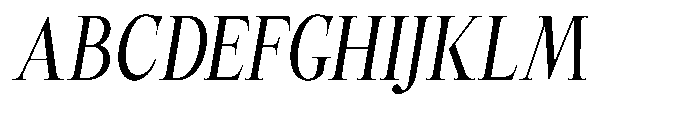 Castlon Medium Contrast Condensed Slant Font UPPERCASE