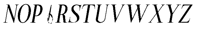 Castlon Medium Contrast Condensed Slant Font UPPERCASE