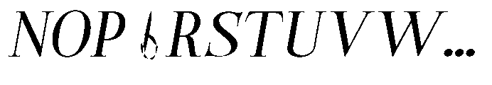 Castlon Medium Contrast Exp Slant Font UPPERCASE