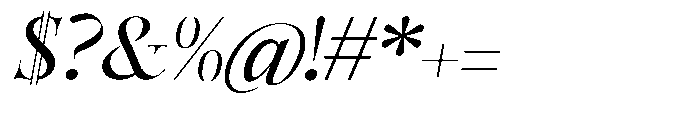 Castlon Medium Expanded Slanted Font OTHER CHARS