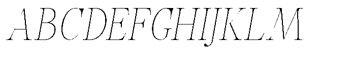 Castlon Thin Condensed Slanted Font UPPERCASE