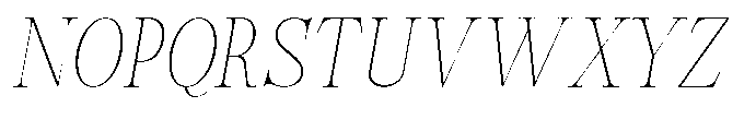 Castlon Thin Condensed Slanted Font UPPERCASE