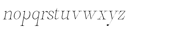 Castlon Thin Condensed Slanted Font LOWERCASE