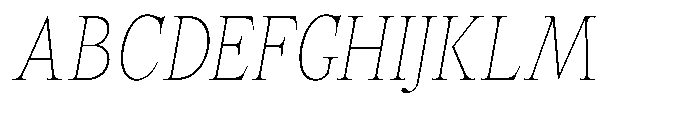 Castlon Thin Contrast Condensed Slant Font UPPERCASE