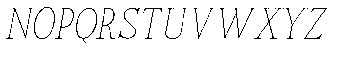 Castlon Thin Contrast Condensed Slant Font UPPERCASE