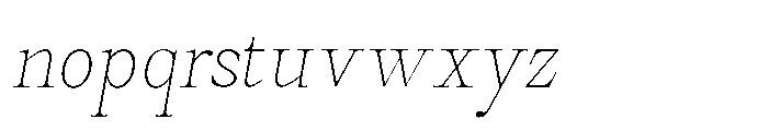 Castlon Thin Contrast Condensed Slant Font LOWERCASE