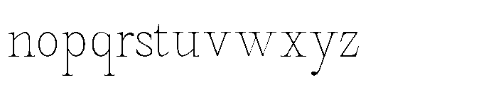 Castlon Thin Contrast Condensed Font LOWERCASE