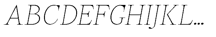 Castlon Thin Contrast Expanded Slanted Font UPPERCASE