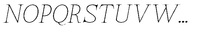 Castlon Thin Contrast Expanded Slanted Font UPPERCASE