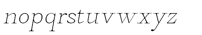 Castlon Thin Contrast Expanded Slanted Font LOWERCASE