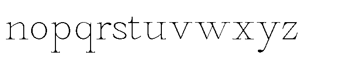 Castlon Thin Contrast Expanded Font LOWERCASE