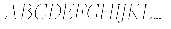 Castlon Thin Expanded Slanted Font UPPERCASE