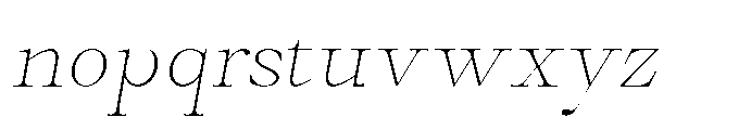 Castlon Thin Expanded Slanted Font LOWERCASE