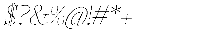 Castlon Thin Slanted Font OTHER CHARS
