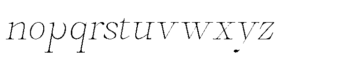 Castlon Thin Slanted Font LOWERCASE