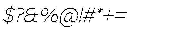 Cattivo Extra Light Italic Font OTHER CHARS