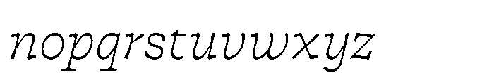 Cattivo Extra Light Italic Font LOWERCASE