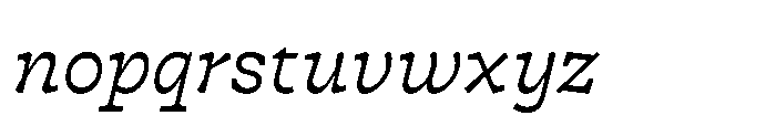 Cattivo Light Italic Font LOWERCASE