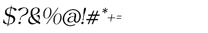 Cavario Italic Font OTHER CHARS