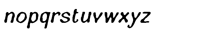 Cavella Blur Italic Font LOWERCASE