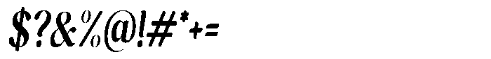 Cavellis Serif Cavellis Bold Condensed Italic Font OTHER CHARS