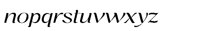 Cavellis Serif Cavellis Expanded Italic Font LOWERCASE