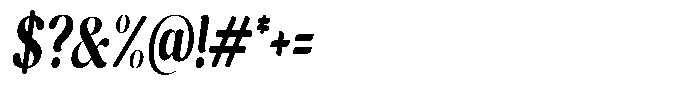 Cavellis Serif Cavellis Extra Bold Condensed Italic Font OTHER CHARS