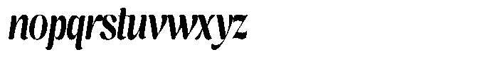 Cavellis Serif Cavellis Extra Bold Condensed Italic Font LOWERCASE