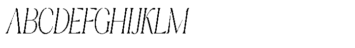 Cavellis Serif Cavellis Extra Light Condensed Italic Font UPPERCASE