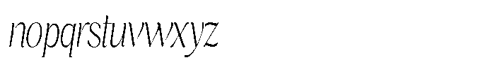 Cavellis Serif Cavellis Extra Light Condensed Italic Font LOWERCASE