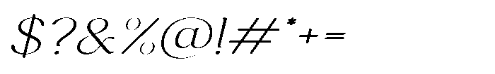 Cavellis Serif Cavellis Extra Light Expanded Italic Font OTHER CHARS
