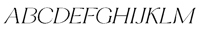 Cavellis Serif Cavellis Extra Light Expanded Italic Font UPPERCASE