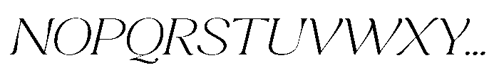 Cavellis Serif Cavellis Extra Light Expanded Italic Font UPPERCASE