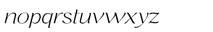 Cavellis Serif Cavellis Extra Light Expanded Italic Font LOWERCASE