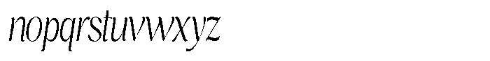 Cavellis Serif Cavellis Light Condensed Italic Font LOWERCASE