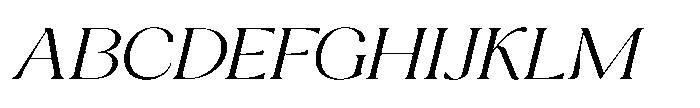 Cavellis Serif Cavellis Light Expanded Italic Font UPPERCASE