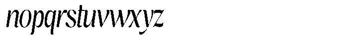Cavellis Serif Cavellis Medium Condensed Italic Font LOWERCASE
