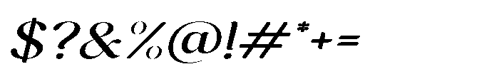 Cavellis Serif Cavellis Medium Expanded Italic Font OTHER CHARS