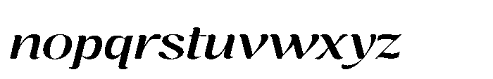Cavellis Serif Cavellis Semi Bold Expanded Italic Font LOWERCASE