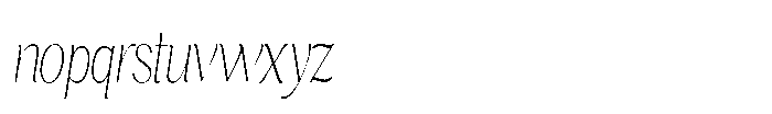 Cavellis Serif Cavellis Thin Condensed Italic Font LOWERCASE