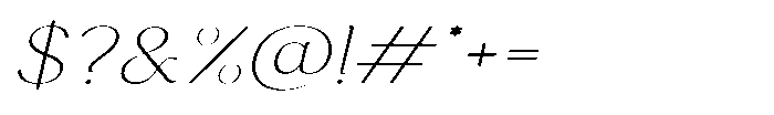 Cavellis Serif Cavellis Thin Expanded Italic Font OTHER CHARS