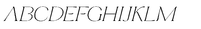 Cavellis Serif Cavellis Thin Expanded Italic Font UPPERCASE