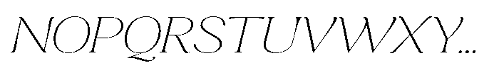 Cavellis Serif Cavellis Thin Expanded Italic Font UPPERCASE
