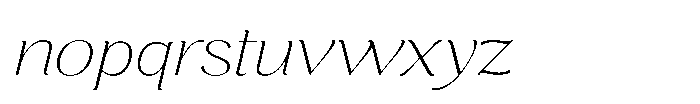 Cavellis Serif Cavellis Thin Expanded Italic Font LOWERCASE