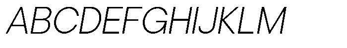 Cavren Sans Extra Light Slanted Font UPPERCASE