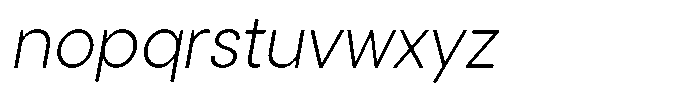 Cavren Sans Extra Light Slanted Font LOWERCASE