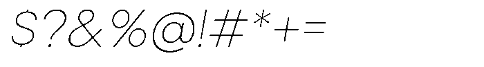 Cavren Sans Thin Slanted Font OTHER CHARS