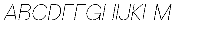 Cavren Sans Thin Slanted Font UPPERCASE